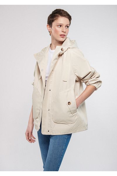 Mavi Μπεζ μπουφάν με κουκούλα Oversize / Φαρδιά κοπή1110014-70182
