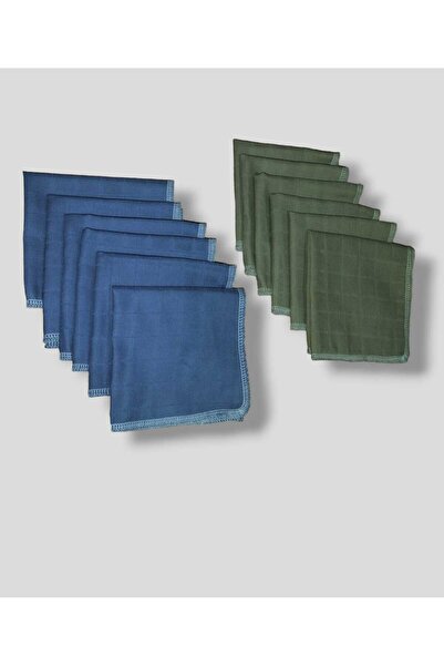 sağel 12 100% Cotton Muslin Fabric Baby Mouth Wipes and 1 baby bib