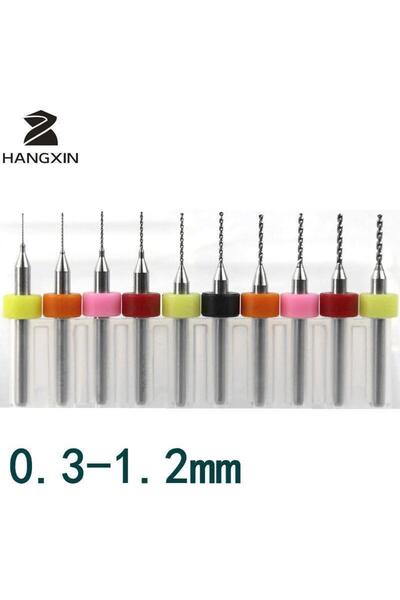 Profisher Dremel Için 0.3-1.2mm Pcb Tungsten Karbür 10 Lu Mikro Matkap Ucu Set