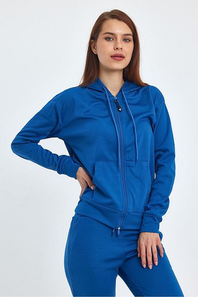 FİHA Women's Akat Raised Outfit Zippered Sweat - Indigo