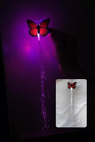 little Luv Kırmızı Renk Kelebek Figürlü Işıklı Yan Toka