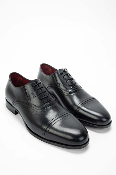 Tamer Tanca Erkek Hakiki Deri Siyah Klasik Ayakkabı