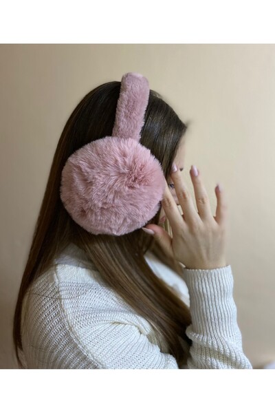 sema aksesuar غطاء أذن شتوي من القطيفة الناعمة الواقية من البرد بلون الورد ال...