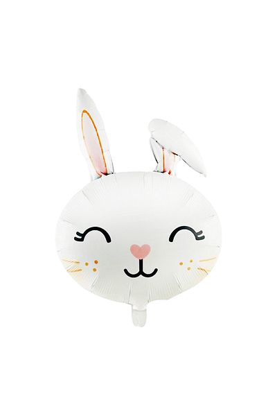 Partimarka Cute White Rabbit Foil Balloon