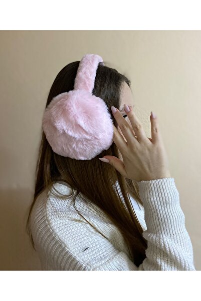 sema aksesuar Ανοιχτό ροζ απαλό βελούδινο γούνινο προστατευτικό χειμερινό ωτο...