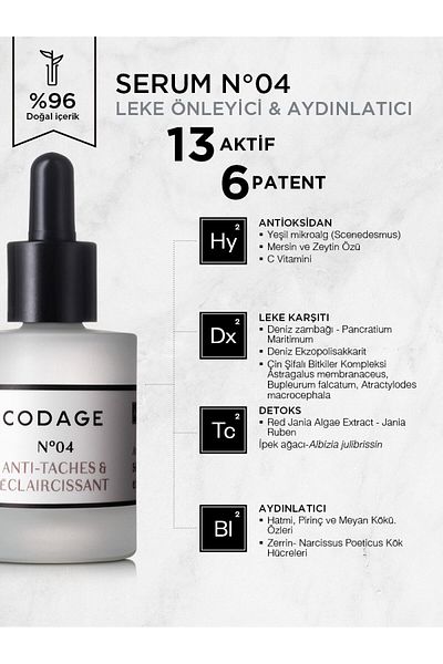 Codage ANTI-BLEMISH AND BRIGHTENING SERUM N°04 - 30 ML PSSN31