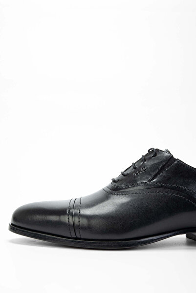 Tamer Tanca Erkek Hakiki Deri Siyah Klasik Ayakkabı