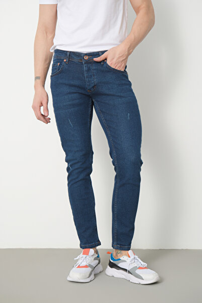 Jeanblack Mavi Erkek Kot Pantolon Skınny Fıt Jean Likralı Dar Tırnaklı