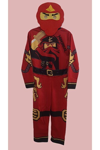Pano Kids Patiska Nostalji Lego Ninjago Kostümü - Kırmızı Ninja Kai