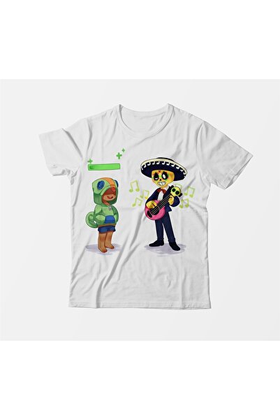 Alfa Tshirt تي شيرت أبيض للأطفال من Brawl Stars Leon-poco