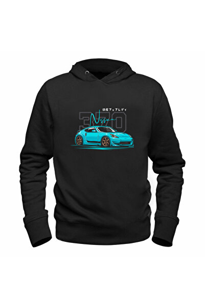 Alfa Tshirt سويت شيرت أسود مطبوع للأطفال بتصميم سيارة نيسان Z 370