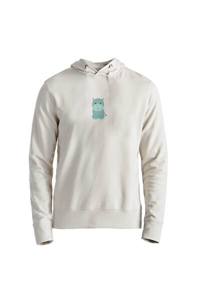 Alfa Tshirt Animal Hippo Digital Printed Ecru Sweatshirt