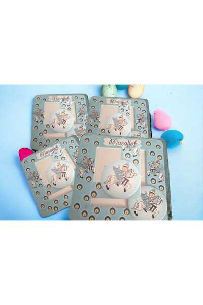 ÇEÇEN HOME (12 Adet) Sünnet Maşallah yazılı yapışkanlı Magnet çerçeve (7x7cm)