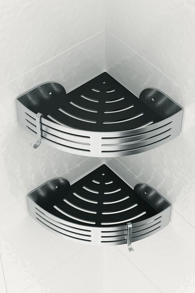 Tekno-tel TEKNOTEL ΑΝΟΞΕΙΔΩΤΟ ΓΑΝΤΖΙ ΜΠΑΝΙΟΥ ΓΩΝΙΑΚΟ ΡΑΦΙ ΦΩΤΕΙΝΟ + ΜΑΥΡΗ ΒΑΣΗ BK269H