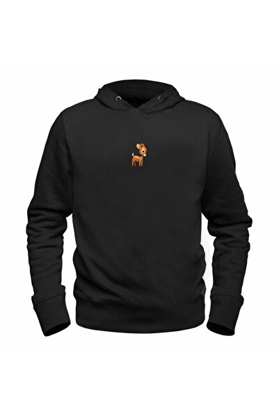 Alfa Tshirt سويت شيرت أسود مطبوع للأطفال من Animal Gazelle