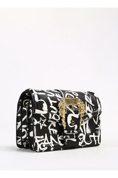 VERSACE JEANS COUTURE Black and White 24,5X16X10 cm Crossbody Bag for Women - 75Va4Bf1Zs808L01
