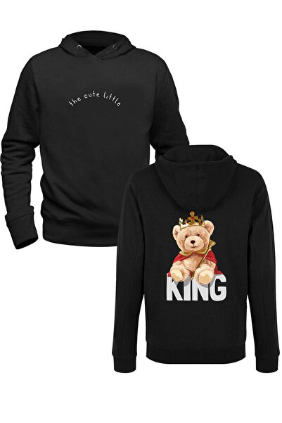 Alfa Tshirt سويت شيرت للأطفال من King Tedy Bear باللون الأسود من الأمام والخلف
