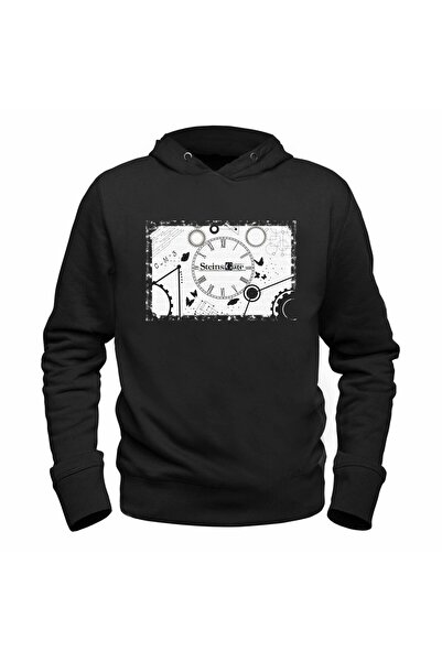 Alfa Tshirt سترة Steins;gate مطبوعة للأطفال باللون الأسود
