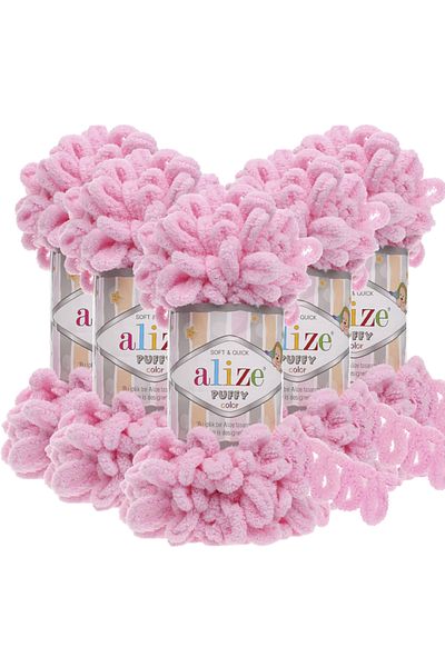 Alize Puffy 5 τεμαχίων 185 Baby Pink πλεκτό νήμα