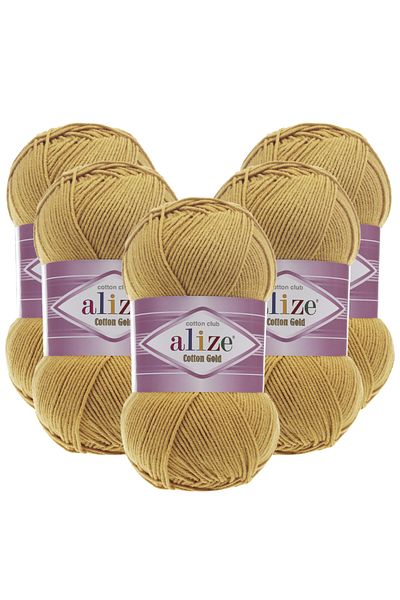 Alize Cotton Gold 5-Piece 736 Matte Mustard Hand Knitting Yarn