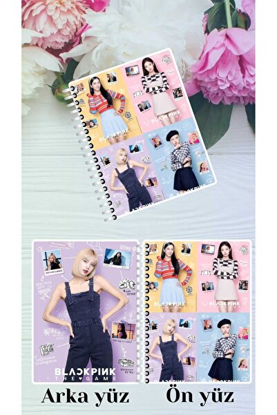 animeandyourworld blackpink defter ön ve arka yüzü resimli özel tasarım a4 Bo...