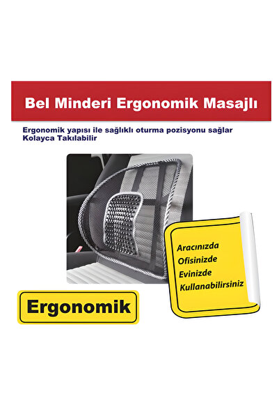 Carub Fileli Oto Bel Desteği - File Terletmez Bel Arkası Sırtlık - Ofs Koltuğ...