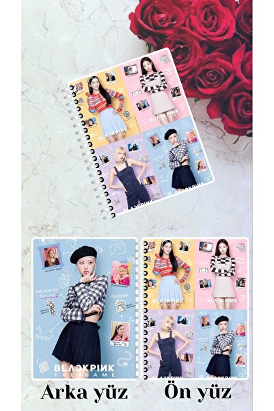 animeandyourworld blackpink defter ön ve arka yüzü resimli özel tasarım a4 Bo...