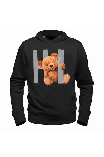 Alfa Tshirt سويت شيرت هاي تيدي بير أسود للأطفال