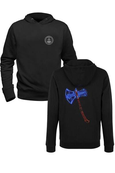 Alfa Tshirt سويت شيرت مطبوع للأطفال بتصميم Thor Mjolnir باللون الأسود من الأم...