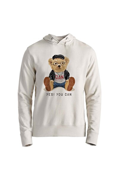 Alfa Tshirt سويت شيرت Yes U Can Tedy Bear Ecru للأطفال