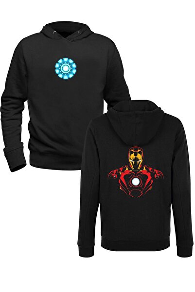 Alfa Tshirt سويت شيرت مطبوع رقميًا للأطفال من Ironman باللون الأسود من الأمام...