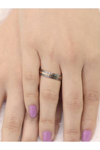 ZEYNEPLİ GOLD 14 Ayar Altın Siyah Alyans Yüzük