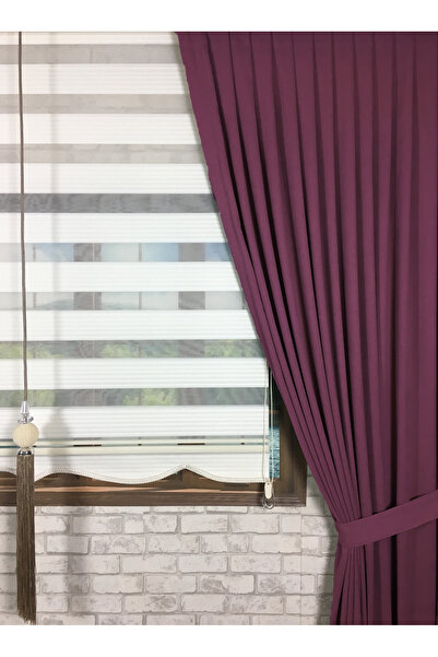 Nish Perde GÜL KURUSU FON PERDE KADİFE 1x3 SIK PİLE SALON - OTURMA ODASI - GE...