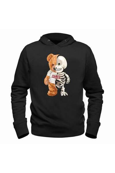 Alfa Tshirt Skeleton Tedy Bear Black Kids Sweatshirt