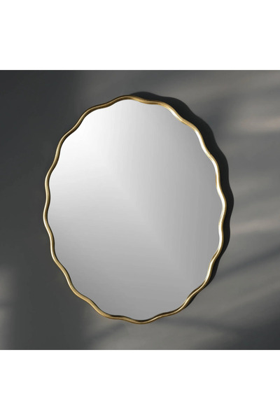 MKS Design Dalgalı Oval Duvar Dekor Aynası / Asimetrik Ayna / Konsol Aynası / Düzensiz Ayna / Dekor Aynası