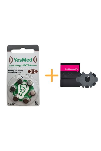 YesMed Extra Power 312 No İşitme Cihazı Pili (1 Paket = 6 Adet Pil) + HEDİYE ProWax miniFit Filtre