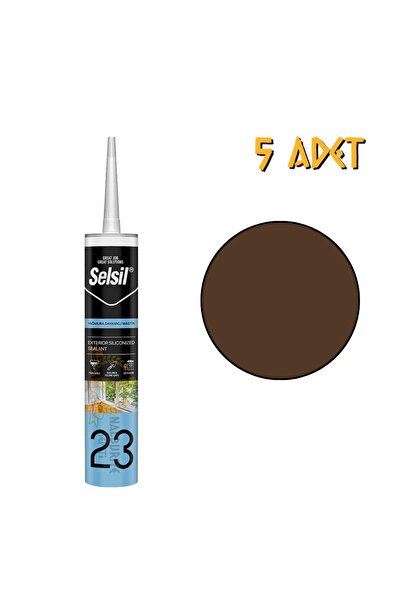 Selsil Yağmura Dayanıklı Silikonize Mastik KAHVERENGİ 485 gr. - 5 Adet