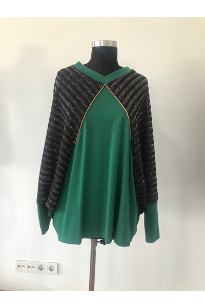 NOMİNAL SİMLİ ÇİZGİLİ BÜYÜK BEDEN BLUZ