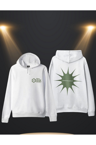 AEMİ Unisex New World Desire Štampano Zimska Pamuk Deo Sa kapuljačom Oversize...