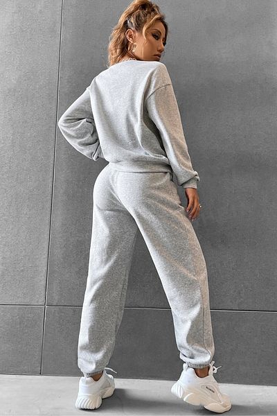 NAKRUF Γυναικείο Σετ Φούτερ Oversize Crew Neck Basic Βαμβακερό εσωτερικό