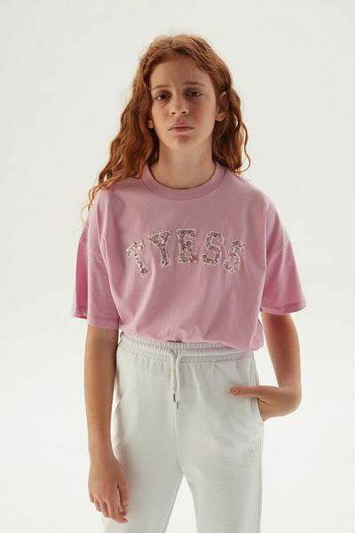 Tyess BG Store Pantaloni de sport albi pentru fete