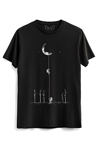 Alfa Tshirt Space Picture Digital Printed Children's Black T-shirt