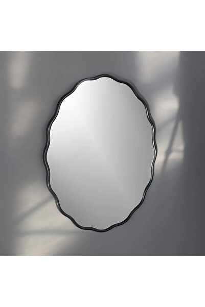 MKS Design Dalgalı Oval Duvar Dekor Aynası / Asimetrik Ayna / Konsol Aynası / Düzensiz Ayna / Dekor Aynası