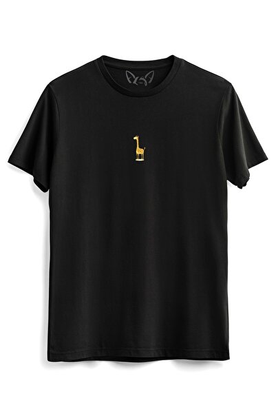 Alfa Tshirt Animal Cute Gazelle Digital Printed Children's Black T-shirt