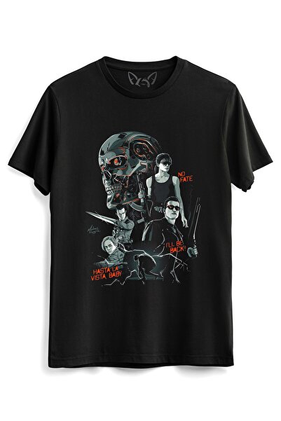 Alfa Tshirt Terminatör Tasarımlı Baskılı Çocuk Siyah Tshirt