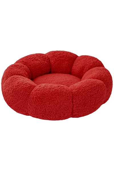 Patiderm Bubble Plush Cat Dog Bed-Red