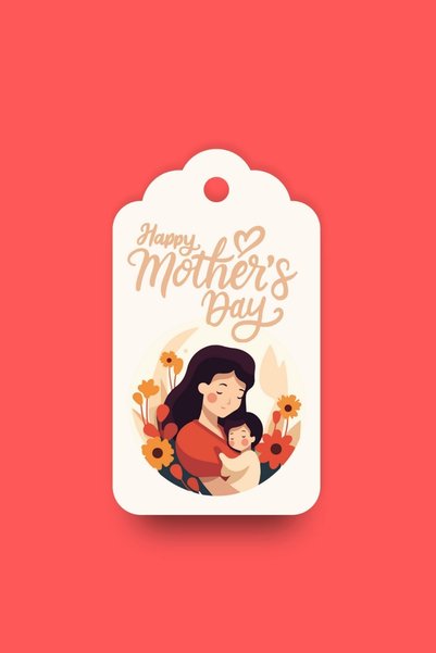 Copyder Mother's Day Special Themed Perforated Ornament Tag Cardboard Gift Product Tags 40 Pieces