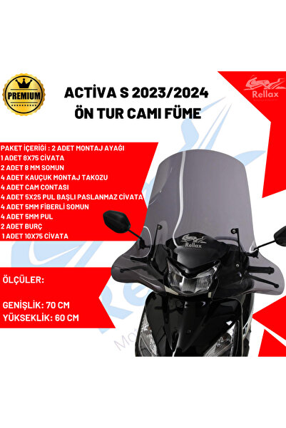 JİEKAİ ACTİVA S 2023-2024 ÖN CAM SİPERLİK ACTİVE S YENİ KASA ÖN CAM FÜME RENK