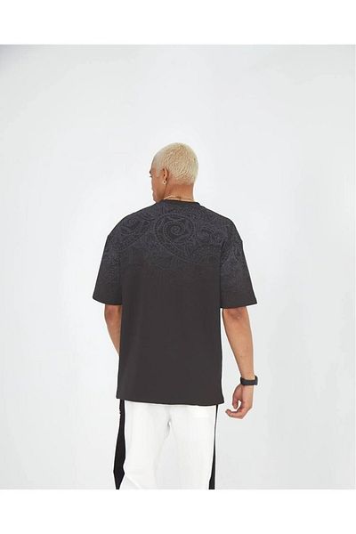 The Champ Clothing Unisex Oversize μοτίβο σάλι με στάμπα 2 κλωστών - βαμβακερό μπλουζάκι