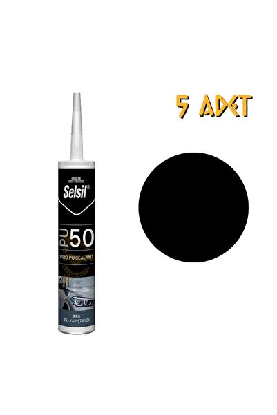 Selsil Poliüretan Mastik Yapıştırıcı PU50 SİYAH 280 ml. - 5 Adet